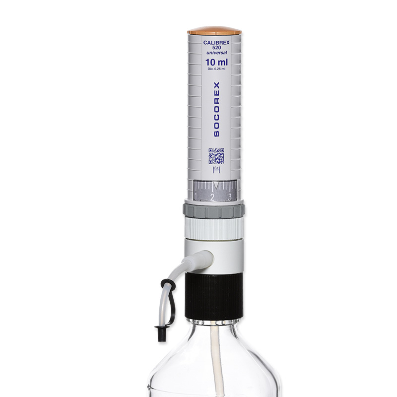 Socorex Bottle Top Dispenser, Calibrex 520, Fixed, Autoclavable, 0.25 to 2 mL, 0.05 mL Division