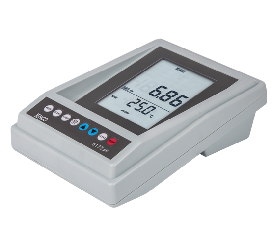 Jenco Benchtop pH Meter Kit, Includes 6173 Benchtop pH/Mv/Temp Meter (Included 6 X "Aa" Batteries) Meter Only, 6000P 3-In-1 pH/ATC Probe, 4-Pin Connector, Max Temp. 60 Deg. C, 6005C Extension Cable, 4-Pin To BNC & 8-Pin Din, 3-ft