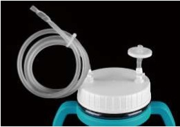 NEST Bi-Directional Liquid Transfer Cap System for 3L Wide-mouth Erlenmeyer Flasks, White, Pipe Diameter :1/8" ID, ¼" OD, Sterile, 1/pk, 4/Box
