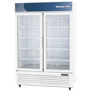 Migali Scientific MP-44RS-HC 54" Medical+Pro Series White Two Glass Swing Door Refrigerator - 44 Cu. Ft.