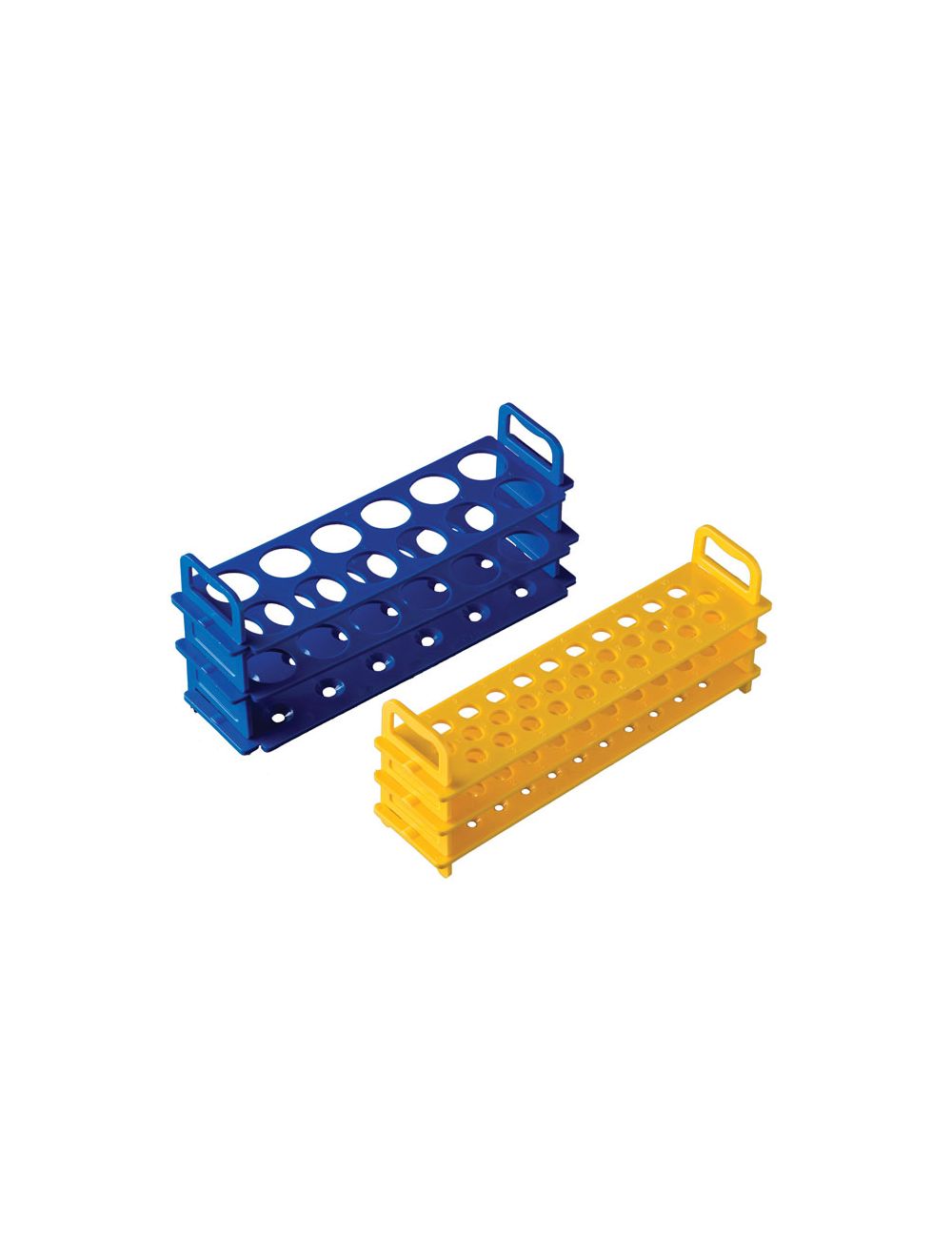 UNITED SCIENTIFIC Test Tube Rack, PC, 16mm Tubes, 31 Places, Yellow, 4/Pk