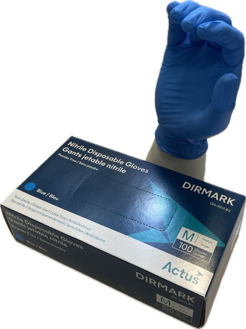 Nitrile Gloves, Royal Blue, 4 Mil, Powder-Free - Medium  100 pc/bx, 10 boxes/cs